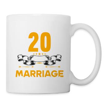Ich habe 20 Jahre Ehe überlebt 20.Hochzeitstag - Tasse - Weiß - Rechts