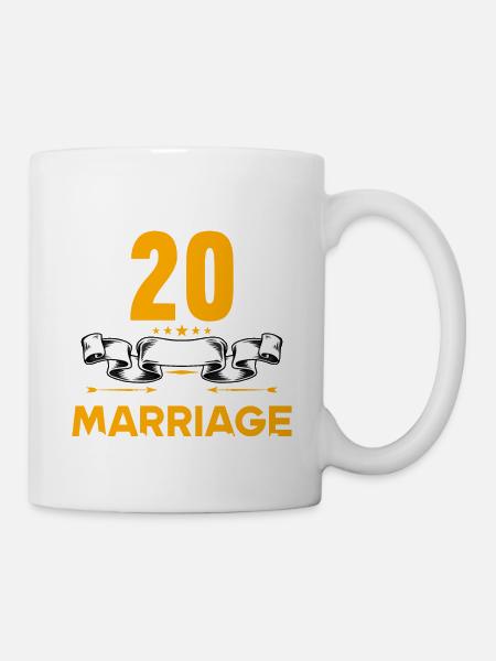 Ich habe 20 Jahre Ehe überlebt 20.Hochzeitstag - Tasse - Weiß