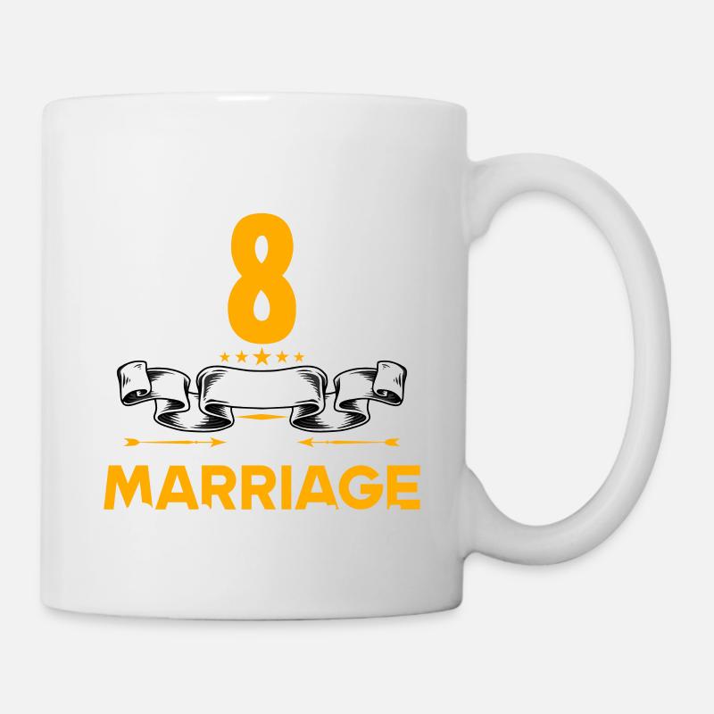 J’ai survécu à 8 ans de mariage 8ème anniversaire de mariage - Mug blanc - blanc