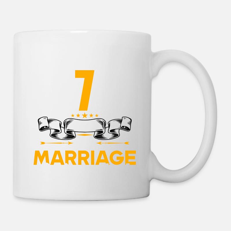 Ich habe 7 Jahre Ehe überlebt 7.Hochzeitstag - Tasse - Weiß