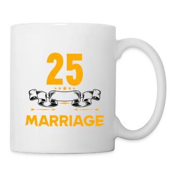 I survived 25 years of marriage 25th wedding anniversary - Mug - white - Right