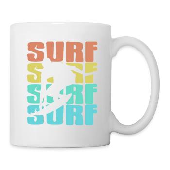 Retro Vintage Surf Surfing T-Shirt Present Gift - Tasse - Weiß - Rechts