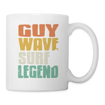 Guy Wave Surf Legend Retro Surfing T-Shirt Present - Mug - white - Right