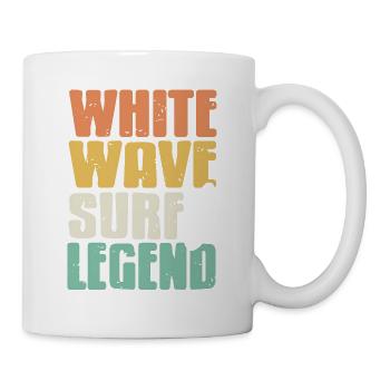 White Wave Surf Legend Retro Surfing T-Shirt - Mug - white - Right