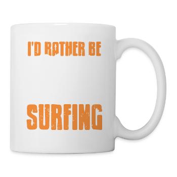 I'd Rather Be Surfing Vintage Surfing T-Shirt - Tasse - Weiß - Rechts