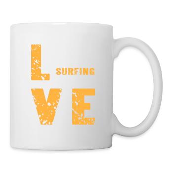 Vintage Classic LOVE Surfing T-Shirt Present Gift - Tasse - Weiß - Rechts
