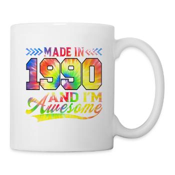 Made In 1990 Und Ich Bin Awesome Color Spectrum - Tasse - Weiß - Rechts