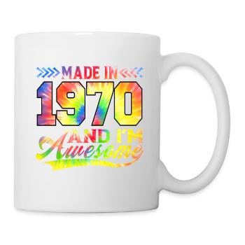 Fabriqué en 1970 et je suis un spectre de couleurs génial - Mug blanc - blanc - Droite