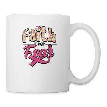 La foi plutôt que la peur - cancer du sein - Mug blanc - blanc - Droite