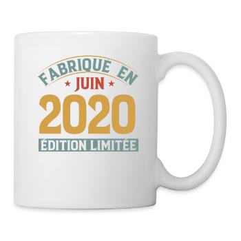 Fabriqué En Juin 2020 Anniversaire Cadeau Vintage - Mug blanc - blanc - Droite