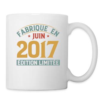 Fabriqué En Juin 2017 Anniversaire Cadeau Vintage - Mug blanc - blanc - Droite