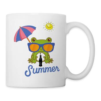 Fröhlicher Sommerfrosch - Tasse - Weiß - Rechts