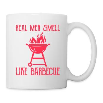 Echte Männer riechen nach Barbecue - Tasse - Weiß - Rechts