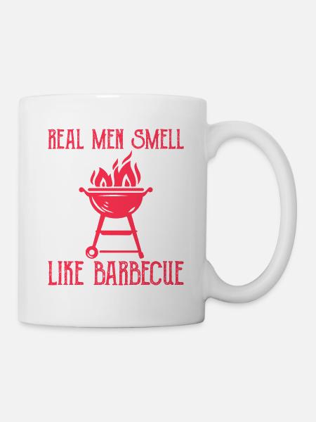 Echte Männer riechen nach Barbecue - Tasse - Weiß