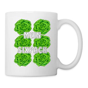 SALAT MEIN SIXPACK - Tasse - Weiß - Rechts