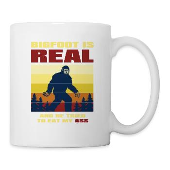 Bigfoot ist echt und er versuchte, meinen zu essen - Tasse - Weiß - Rechts