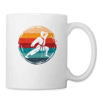 Karate Gürtel Silhouette Kampfsport Trainer Fan - Tasse - Weiß - Rechts