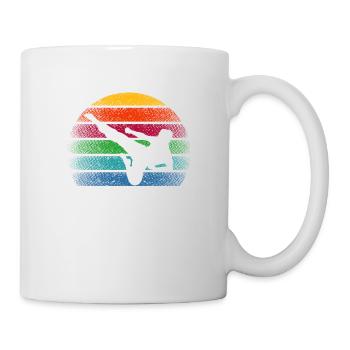 Karate Retro Sunset 80s Style Fight - Mug - white - Right