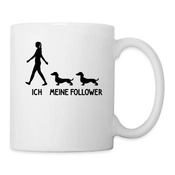 Ich Meine Follower Dackel Hund Hunde Züchter - Tasse - Weiß - Rechts