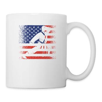 Lustige US-Kampfsportler Patriotische amerikanisch - Tasse - Weiß - Rechts