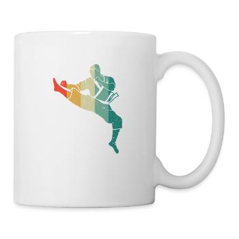 Karate Gürtel Silhouette Kampfsport Trainer Fan - Tasse - Weiß - Rechts