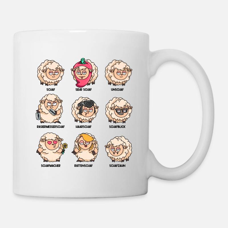 Jeu de mots moutons unschaf troupeau de moutons drôles de moutons - Mug blanc - blanc