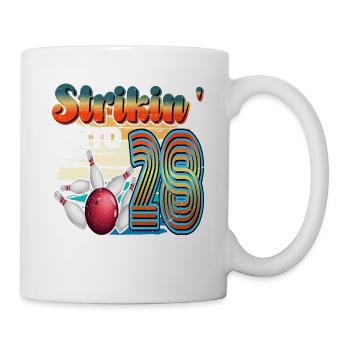 Strikin' Into 28 Bowling Bowler Feier Zum 28. - Tasse - Weiß - Rechts