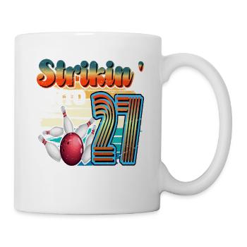Strikin' Into 27 Bowling Bowler Celebration for the 27th anniversary of the 27th anniversary of the Bowling Bowler - Mug - white - Right