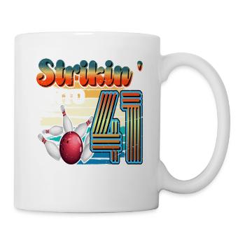Strikin' Into 41 Bowling Bowler Feier Zum 41. - Tasse - Weiß - Rechts
