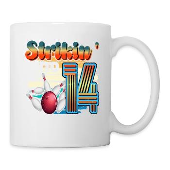 Strikin' Into 14 Bowling Bowler Feier Zum 14. - Tasse - Weiß - Rechts
