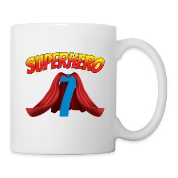 Ce petit super-héros a 7 ans - Mug blanc - blanc - Droite