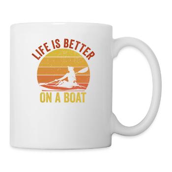 Funny Rowing Canoe Kajak Life is Better On A Boat - Mug - white - Right
