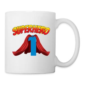 This Little Superheroine Is 1, Children's Birthday Party - Mug - white - Right