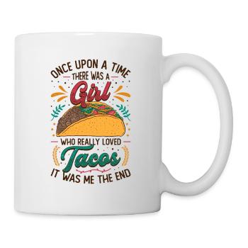 La fille aime les tacos - Mug blanc - blanc - Droite