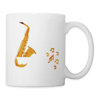 Né pour jouer du saxophone forcé de travailler - Mug blanc - blanc - Droite