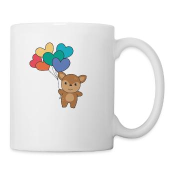 Rainbow Hearts Pride LGBTQ Balloons Deer - Mug - white - Right