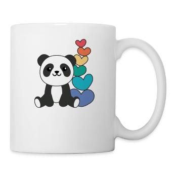 Regenbogen Herzen Pride LGBTQ süße tiere Panda - Tasse - Weiß - Rechts
