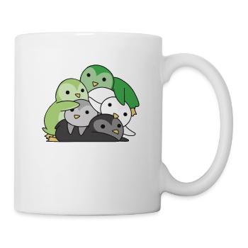 Aromantic Flag Pride LGBTQ süße Pinguin - Tasse - Weiß - Rechts