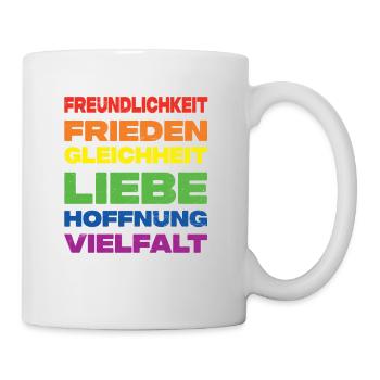 Freundlichkeit Frieden Gleichheit Pride - Tasse - Weiß - Rechts
