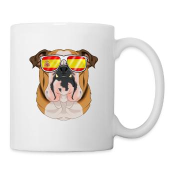 English Bulldog I Spain Sunglasses I Spanish Flag - Tasse - Weiß - Rechts