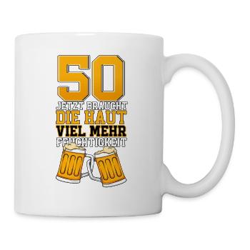 50. Geburtstag Bierglas Bier - Tasse - Weiß - Rechts