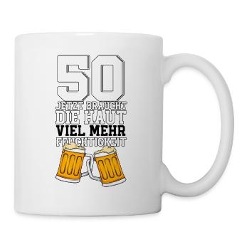 50. Geburtstag Bierglas Bier - Tasse - Weiß - Rechts