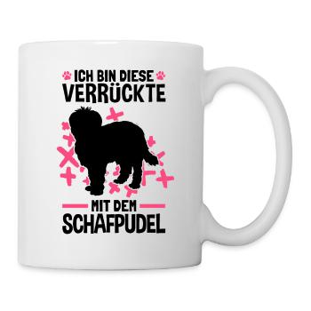 Verrückte mit Schafpudel zotthaariger Hütepudel - Tasse - Weiß - Rechts