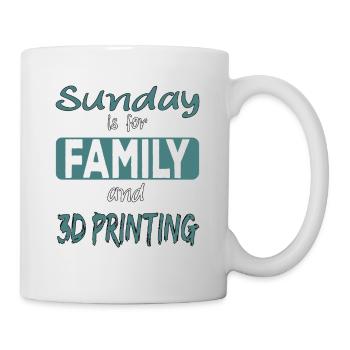 Sunday Is For Family And 3d Printing Saying - Mug - white - Right