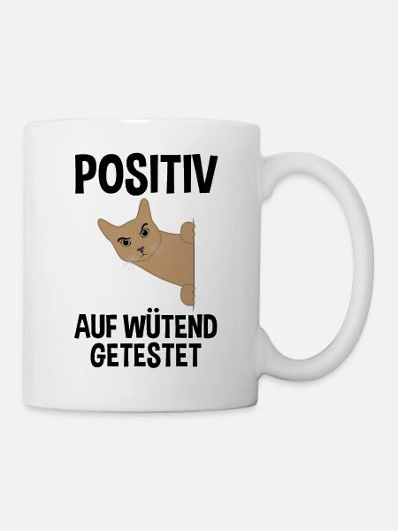 Wütende Katze Lustiger Spruch Geschenk - Tasse - Weiß