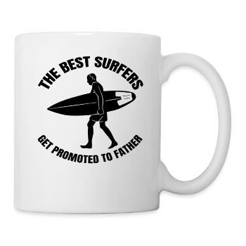 Surfer Vater surfen Surfbrett Dad Surflehrer - Tasse - Weiß - Rechts