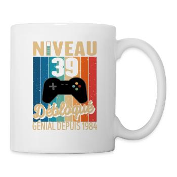 39 Ans 1984 Anniversaire Cadeau Citation Gamer - Mug blanc - blanc - Droite