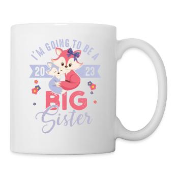 Je vais être big sister 2023 Fox Baby Girl - Mug blanc - blanc - Droite
