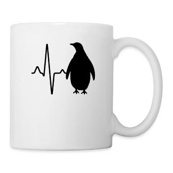 Pinguin Herzschlag - Tasse - Weiß - Rechts