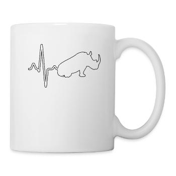 Rhino Heartbeat - Mug blanc - blanc - Droite